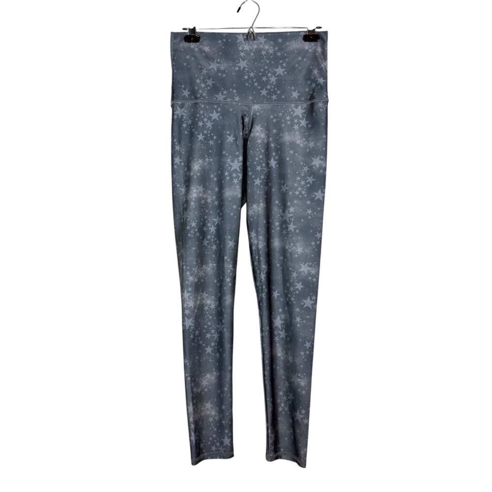 Emily HSU Design RARE Sparkle‎ Shimmer Gray All Over Star Print Legging Sz XL